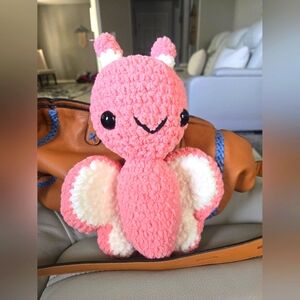 Pink and White Plush Butterfly Toy